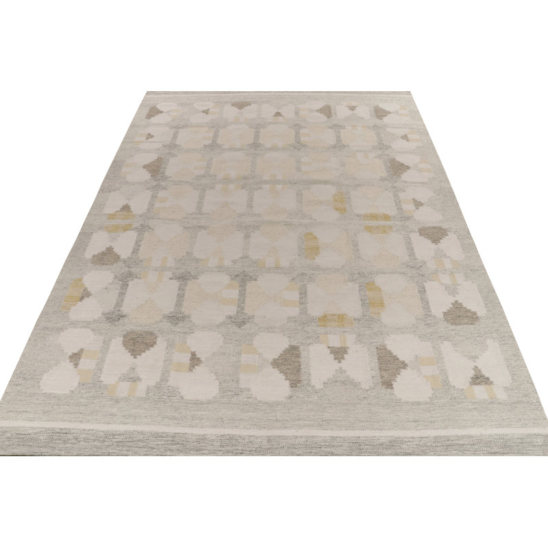Scandinavian Wool Geometric Area Rug, Rectangle 5' x 7'