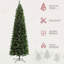 Arbre de Noël 9 pi avec 998 branches, ouverture automatique, base en acier, aiguilles de pin