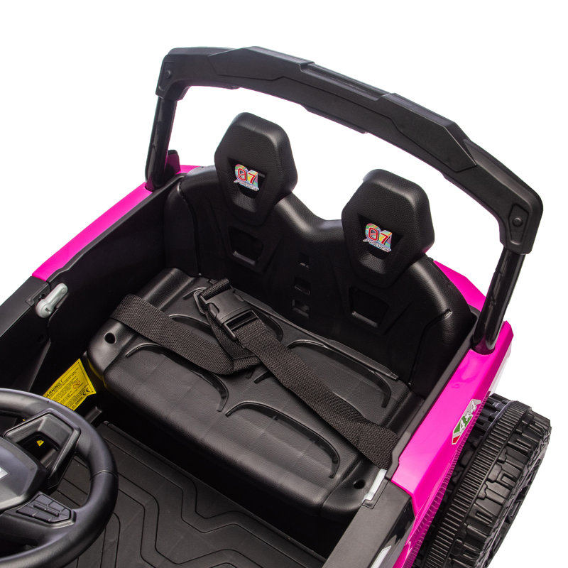 24V Kids Ride On UTV, télécommande 2,4G, Rose