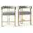 25" Upholstered Gold Chenille Arm Counter Stool (Set Of 2)-1503988606