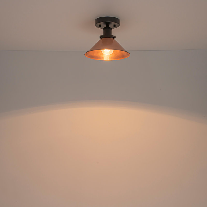 Plafonnier semi-encastré moderne avec abat-jour conique de 21 cm