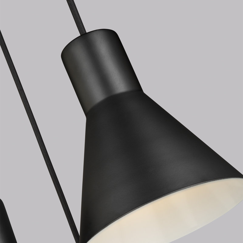 Luminaire suspendu conique à 3 lumières Byers, Oui, Nickel brossé
