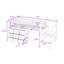Lit mezzanine simple élégant avec tiroirs de rangement, tablette et éclairage-725963439