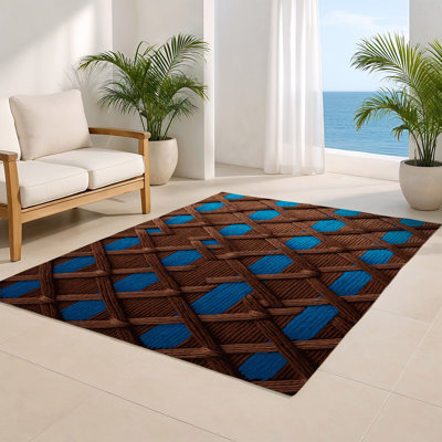 Tapis noir intérieur et extérieur Trellis