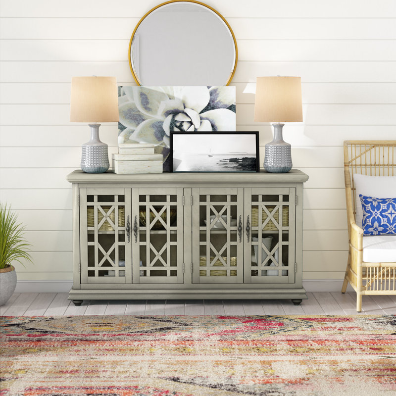Ahmara 63'' Media Console for TVs up to 65", Antique Silver