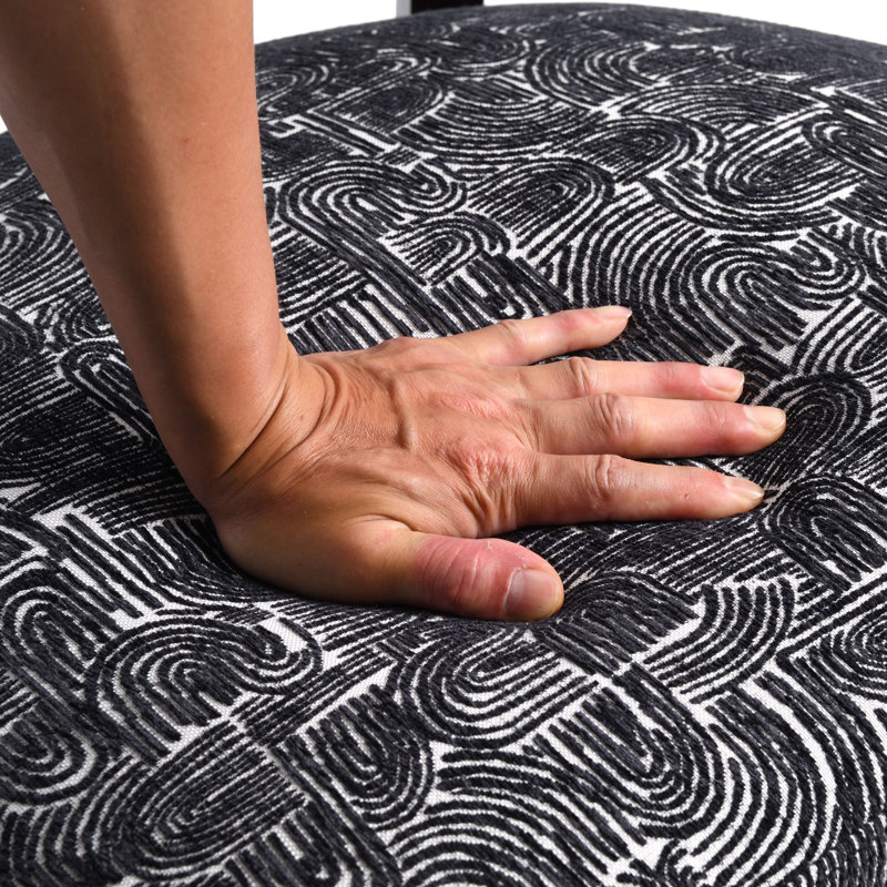 Fauteuil d'appoint rembourré avec dossier incliné Swirle, Noir