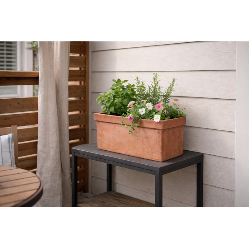 48 in. Plain Handmade Rectangular Planter, 12" H x 48" W x 12.6" D