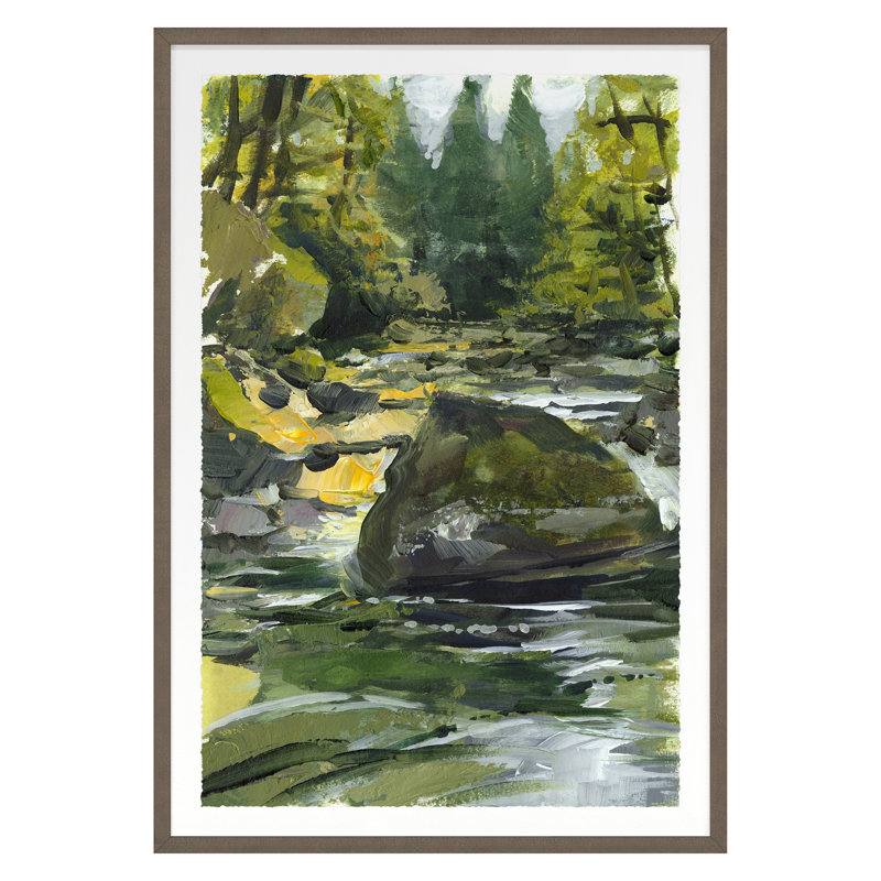«Tye River 3» par Van Hoang - impression d'un seul cadre, Cadre noyer, H 26 po x l 18 po x P 1,5 po