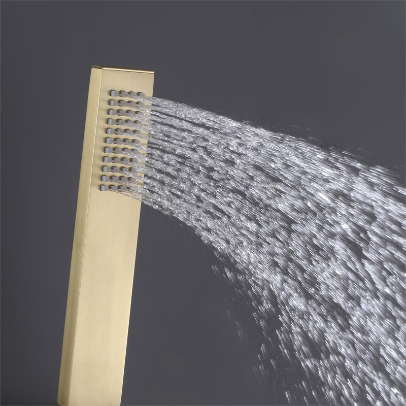 Thermostatic Shower Faucet Set 3-Function Wall Mounted Rain Shower System with Body Jets Recessed Wall Mounted Combo