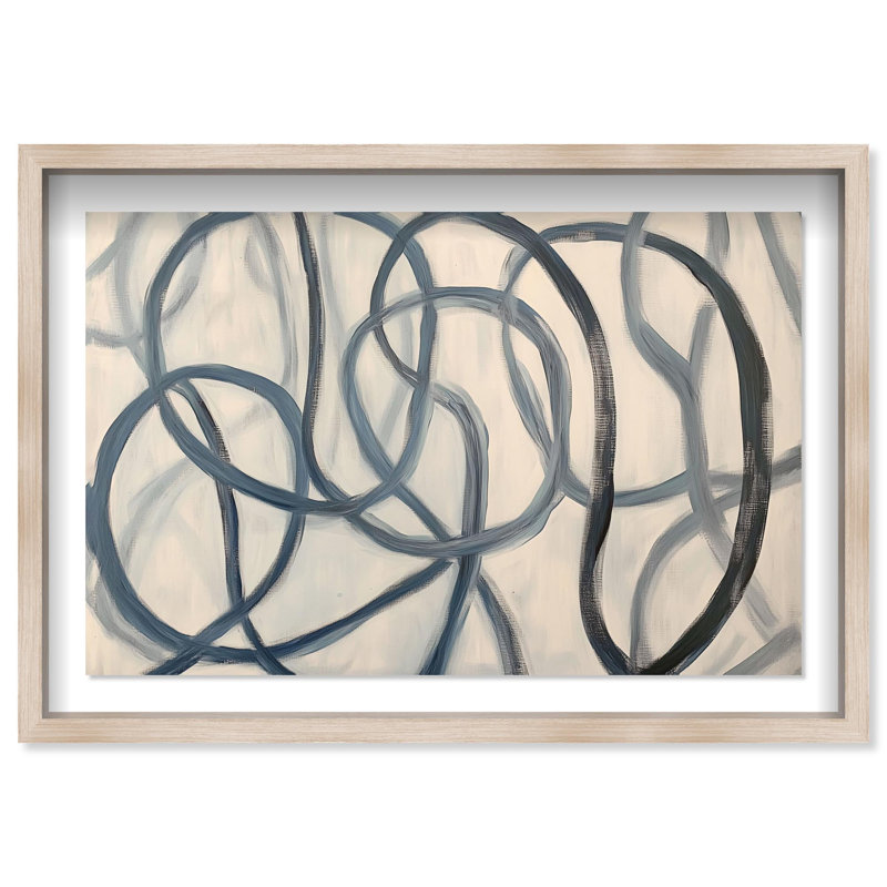 Oliver Gal Eternal Loop III Abstract - Luxury Shadowbox Framed Wall Art, 38" H x 56" W, Cream