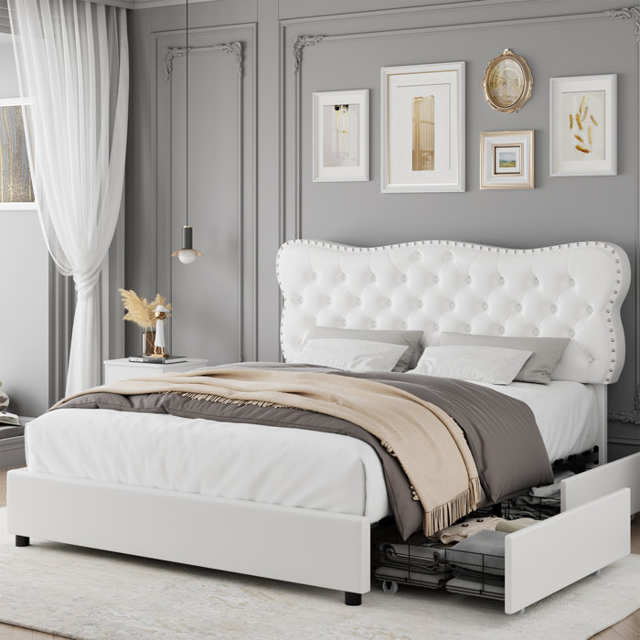 Lark Manor Alaysha Upholstered Platform Storage Bed & Reviews | Wayfair