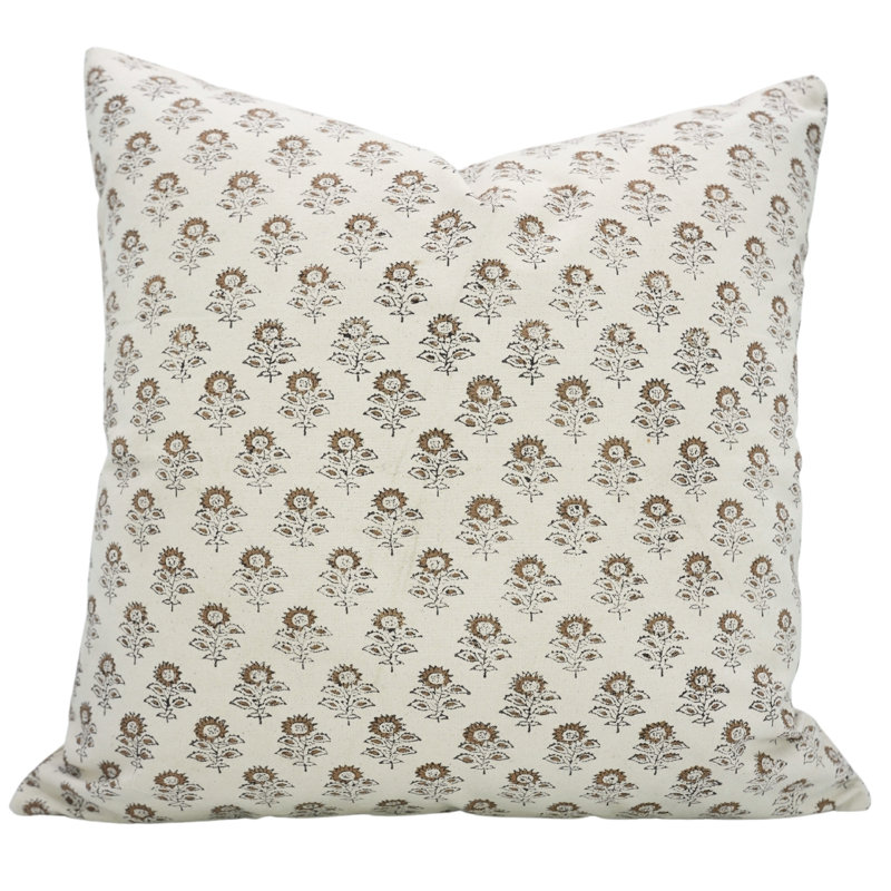 Housse de coussin imprimée à la main Fabividine housse de coussin décorative boho décorative housse de coussin bohème traditionnel, housse de coussin de style bohémien traditionnel (Bagru Buti).