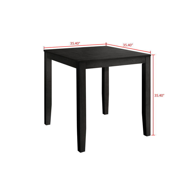 Ance 4-Person Solid Wood Counter-Height Dining Set, Black