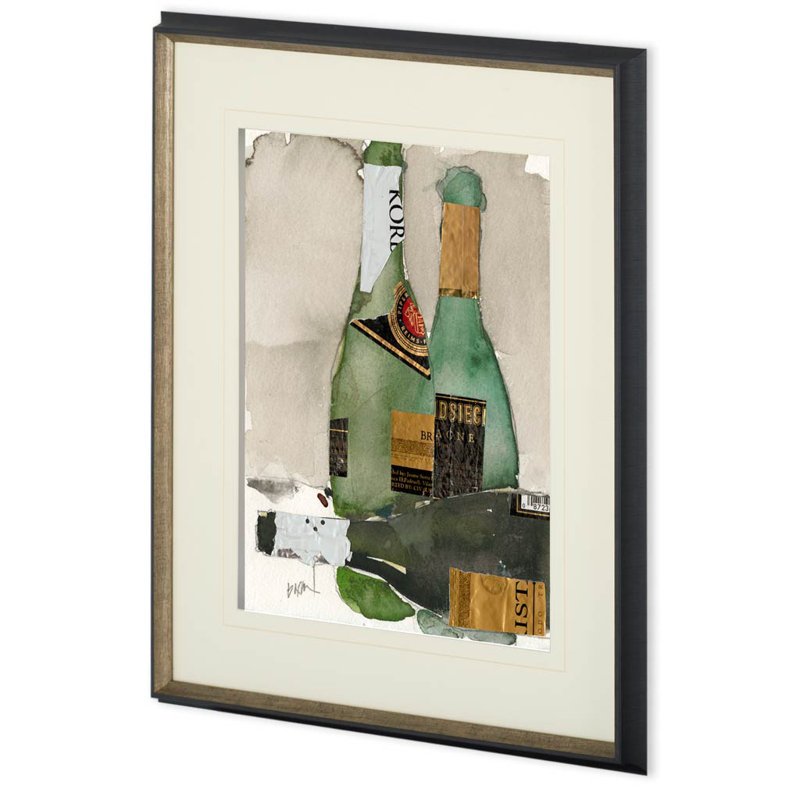 After the Bubbly II by Samuel Dixon a Hand Embelished Textured Framed Art Print Matted under Glass