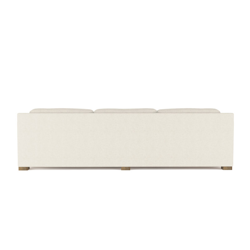 Mercer Track-Arm Extra Long Sofa, Box Weave Linen Alabaster, 33.5" H x 120" W x 44" D, Weathered