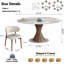 Table de salle à manger de style Mid-Century moderne en pierre frittée de 47 po / 53 po / 59 po pour 4/6/8/10, avec base en métal lourd-131101301-131101306-131101307