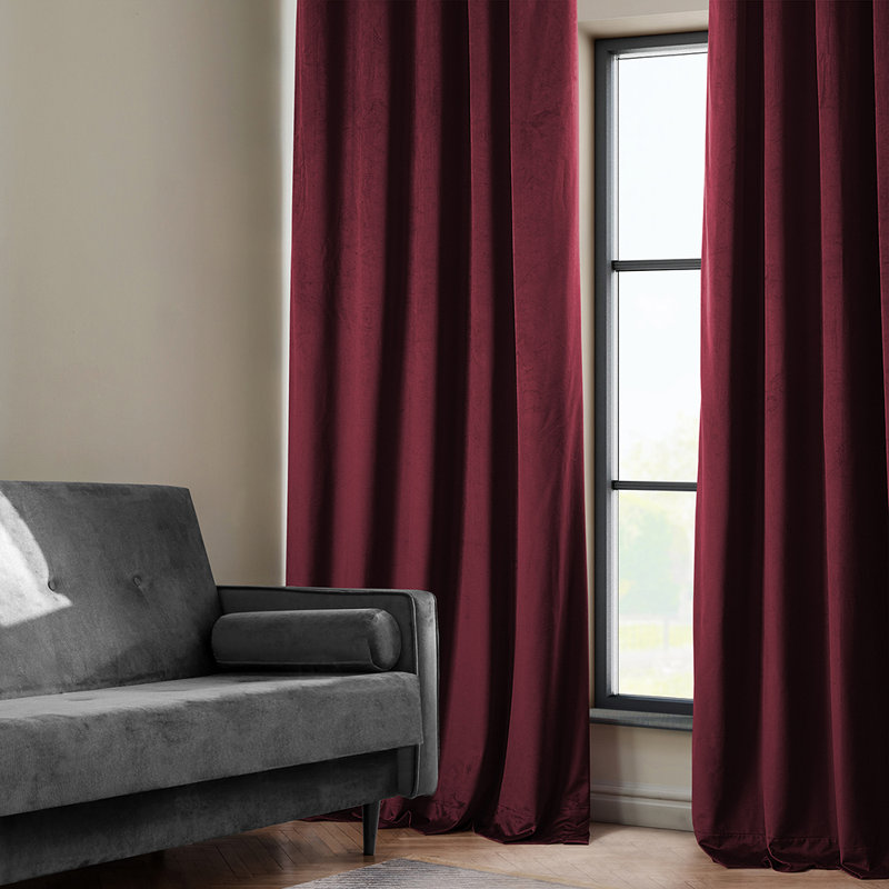 Matra Room Darkening Rod Pocket Single Curtain Panel, 50" W x 120" L, Dark Merlot