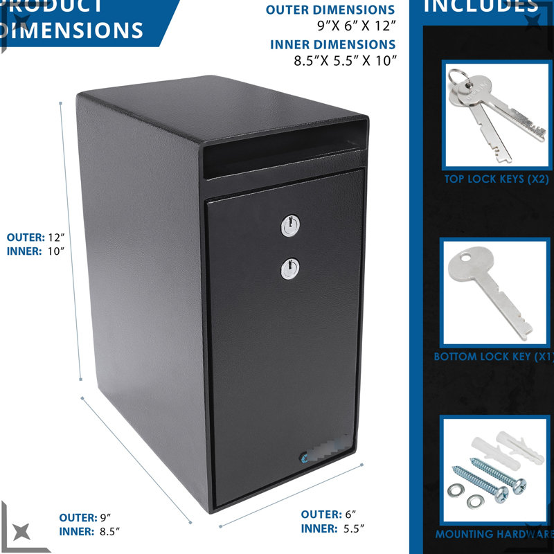 27 Cu Ft Safe With Secure Lock And Heavy Duty Dead Bar Fishing Baffle Mounting Option