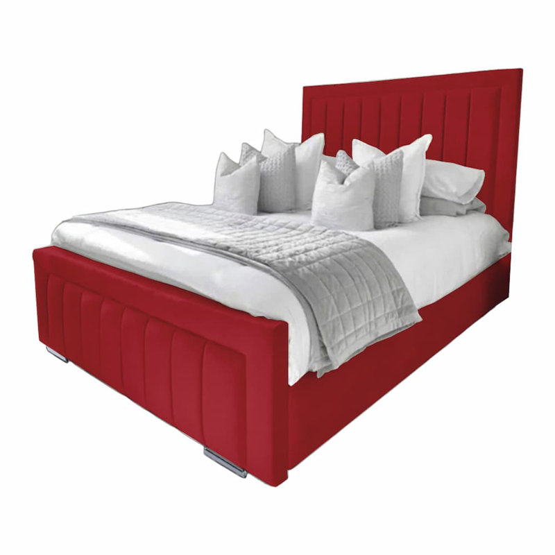 Abianna Upholstered Bed, Red, Super King (6')