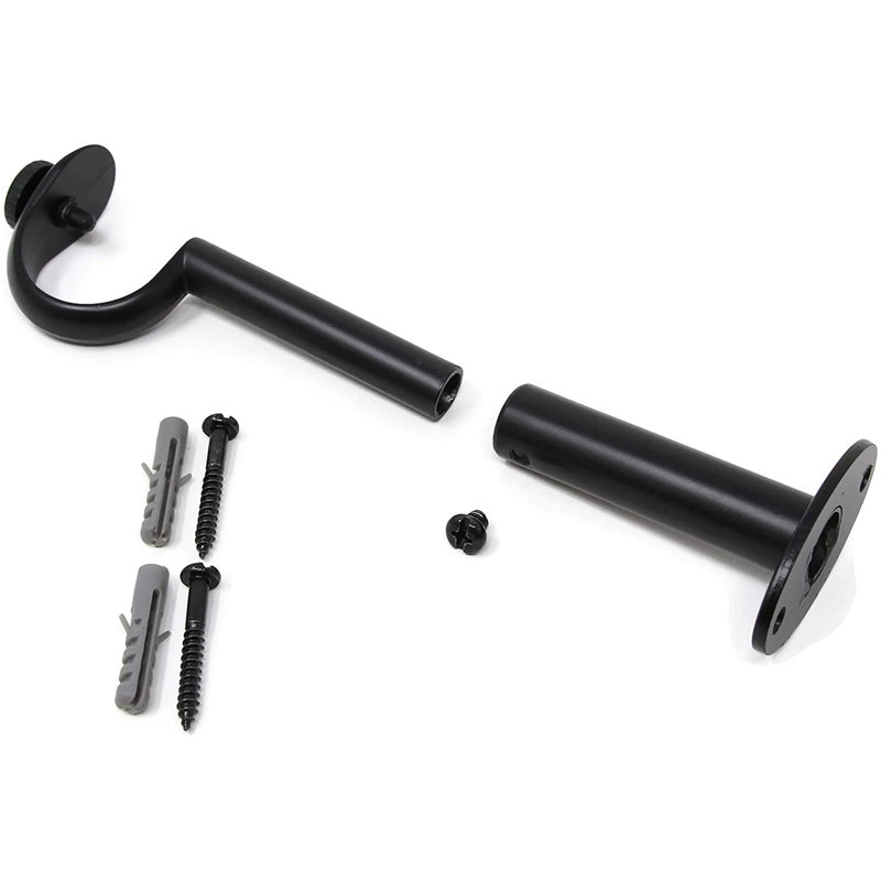 Allentown 4.37'' to 6.37'' Curtain Track/Rail, Black