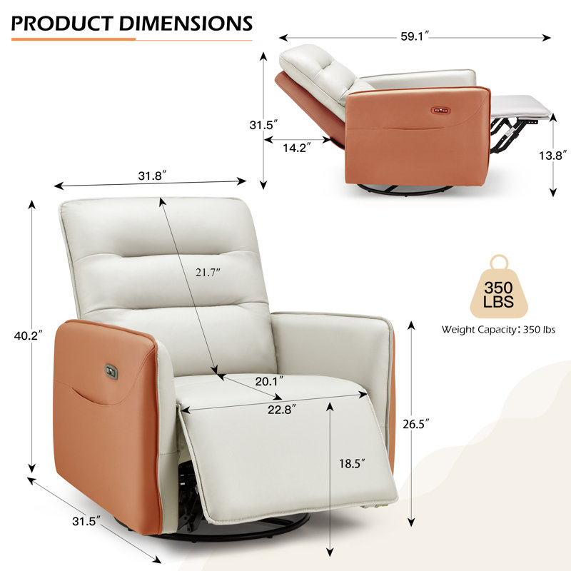Fauteuil de massage inclinable électrique, Microfibre beige