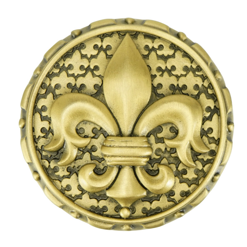 FLEUR DE LIS KNOB; FLORENTINE , Gold