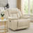 Hem Power Reclining Chair W LED And USB Ports, Beige Faux Leather