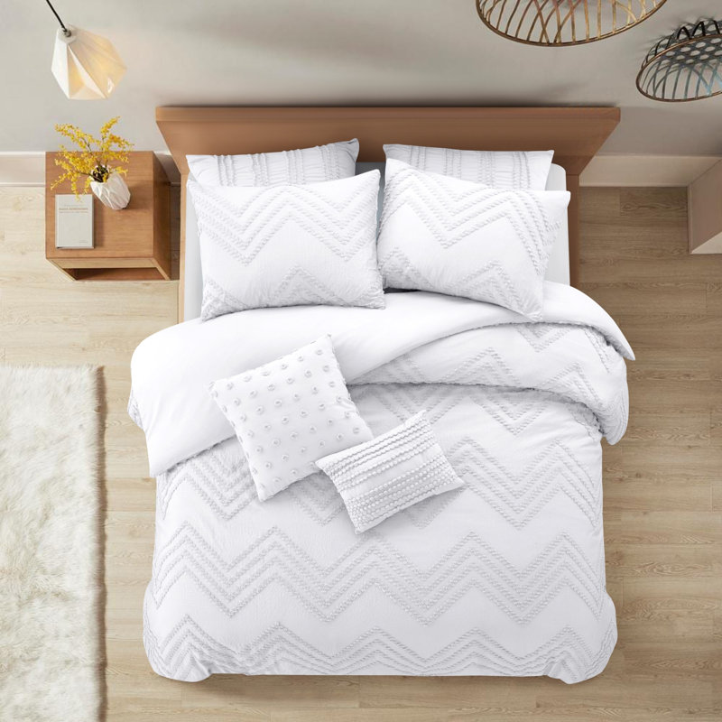 Ensemble de housse de couette lavable en polyester 180 fils White King