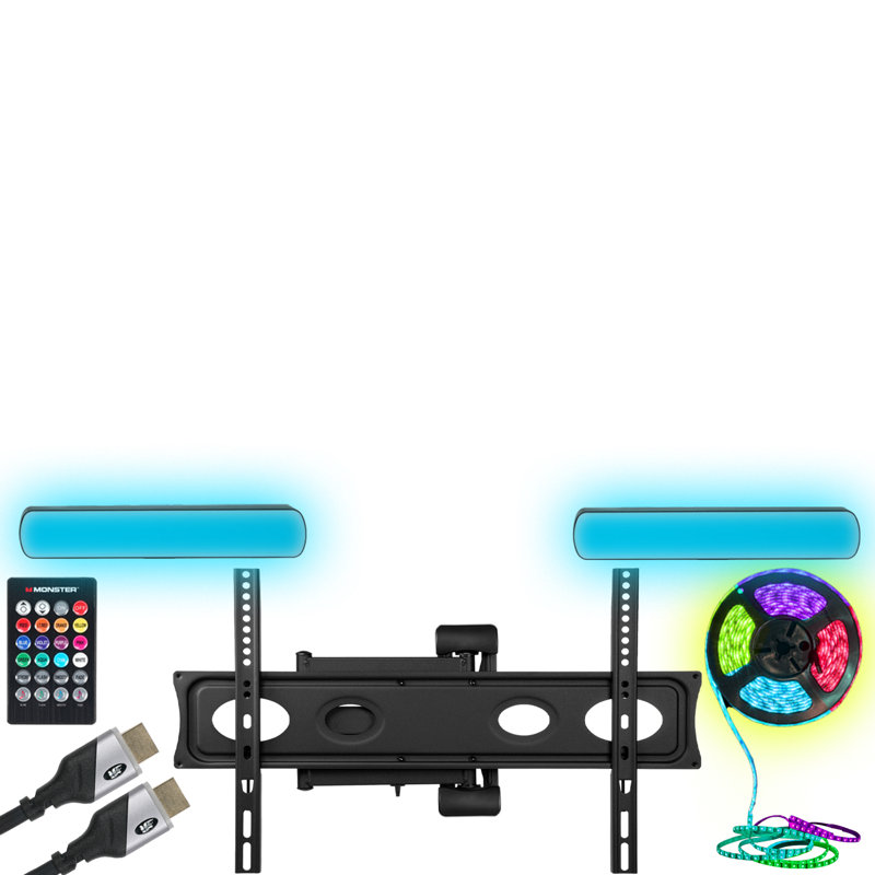 Monster TV Wall Mount for 32-70" with Sound Reactive Lighting Kit