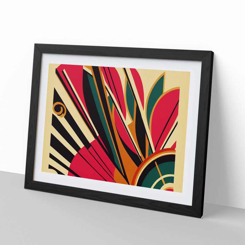 Art Deco Print - Single Picture Frame Print, 34cm H x 46cm W x 2cm D, Black Framed