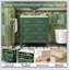 Ensemble de meuble-lavabo 30 po avec lavabo en céramique, meuble-lavabo simple autoportant avec 3 tiroirs, armoire de rangement en bois massif, vert