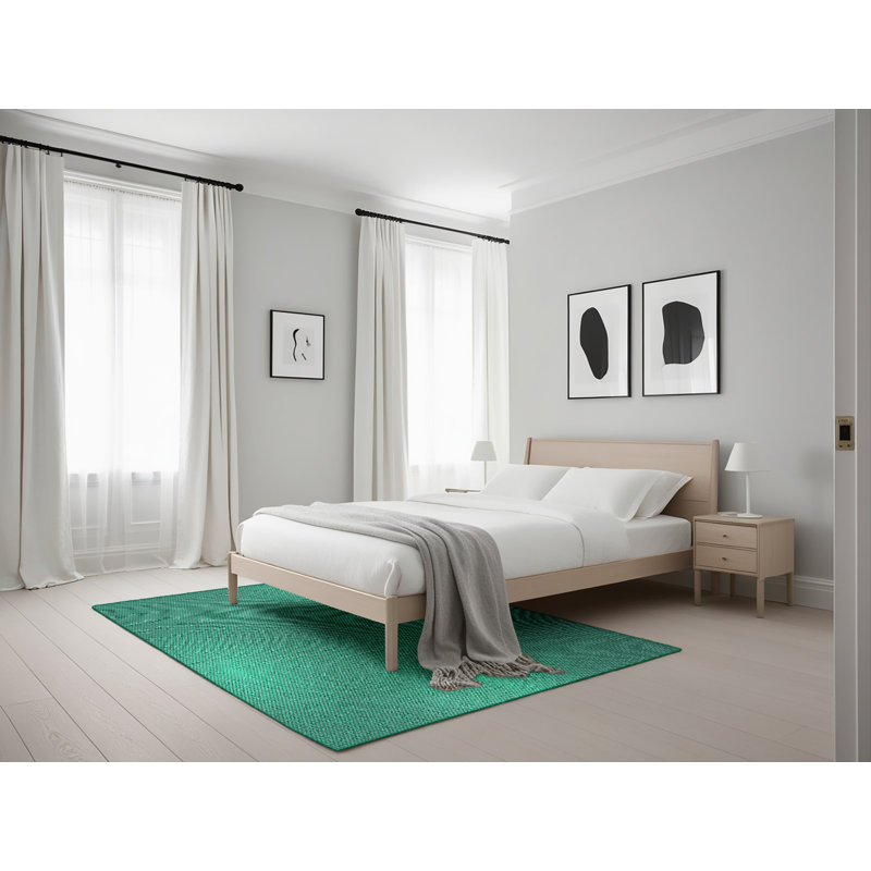 Tapis de zone verte à motifs aqua LaDarrius, Rectangle 5 pi x 7 pi