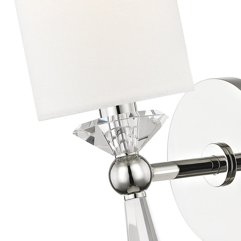 Birch 1-Light Candle Wall Light, Polished Nickel