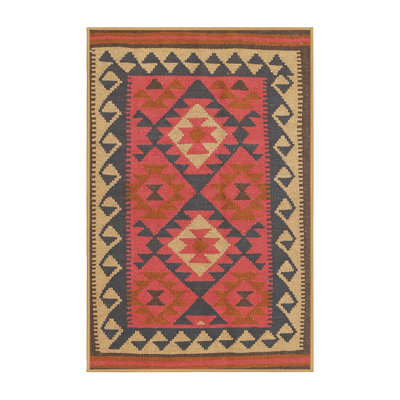 Tapis noir / orange / beige Chatwin