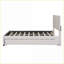 Grand lit plateforme tapissier en lin avec 2 tiroirs Lit gigogne simple TG, aucun sommier nécessaire, beige pour la chambre à coucher