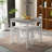 Ebern Designs 5 Pcs Bar Table Set Square Dining Table & 4 Pvc Leather Upholstered Bar Stools-1828303455