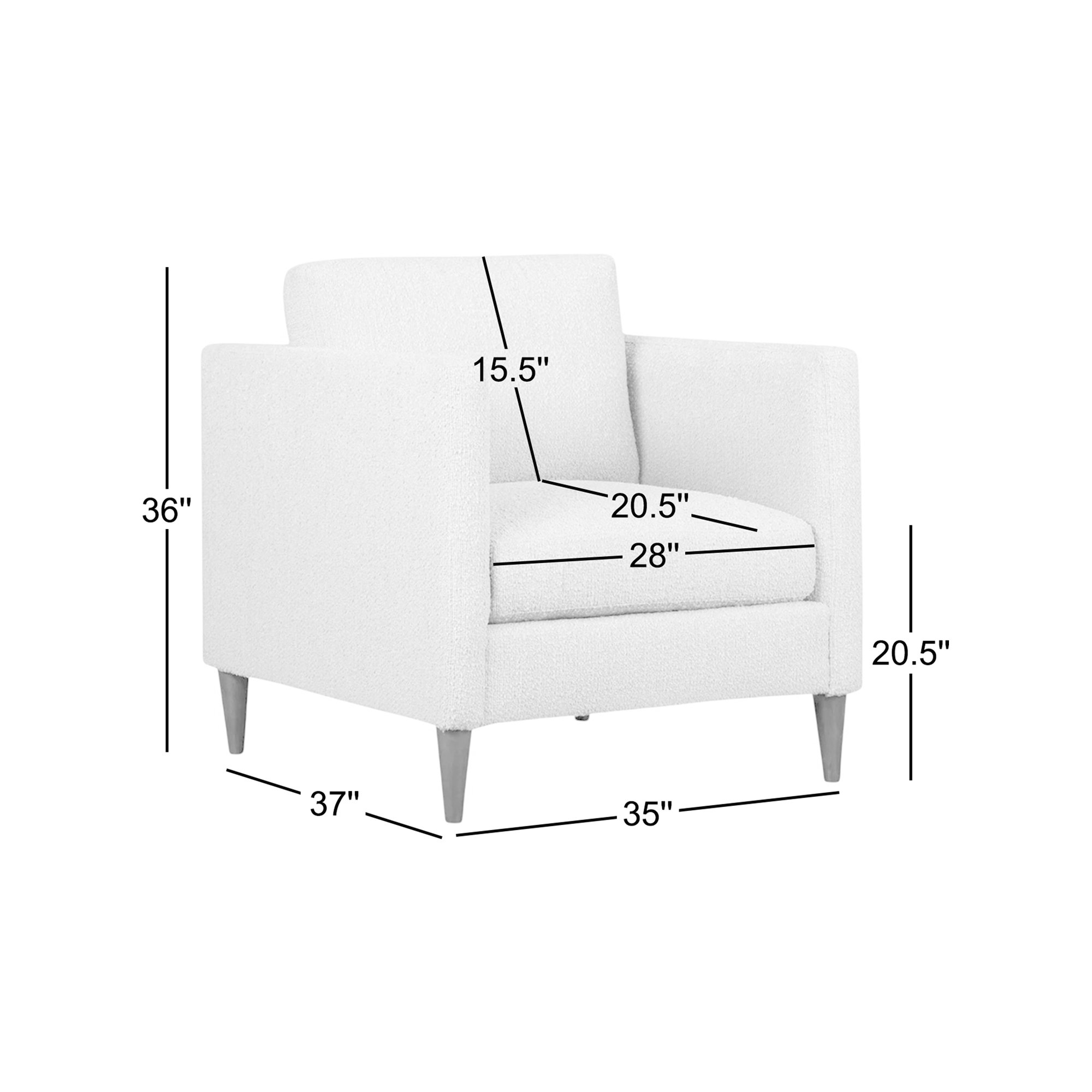 Clifford Upholstered Custom Armchair, Bella Ink Blue Performance Velvet