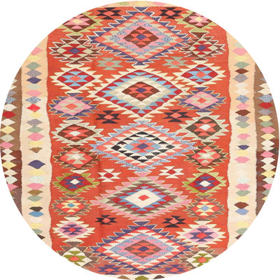 Tapis orange/beige/ivoire contemporaine