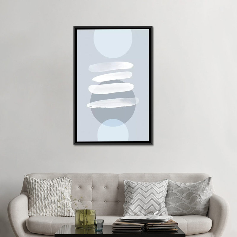 «minimaliste xviii. x', impression sur toile, H 26 po x l 18 po x P 1,5 po, Toile avec cadre noir, Pas de tapis