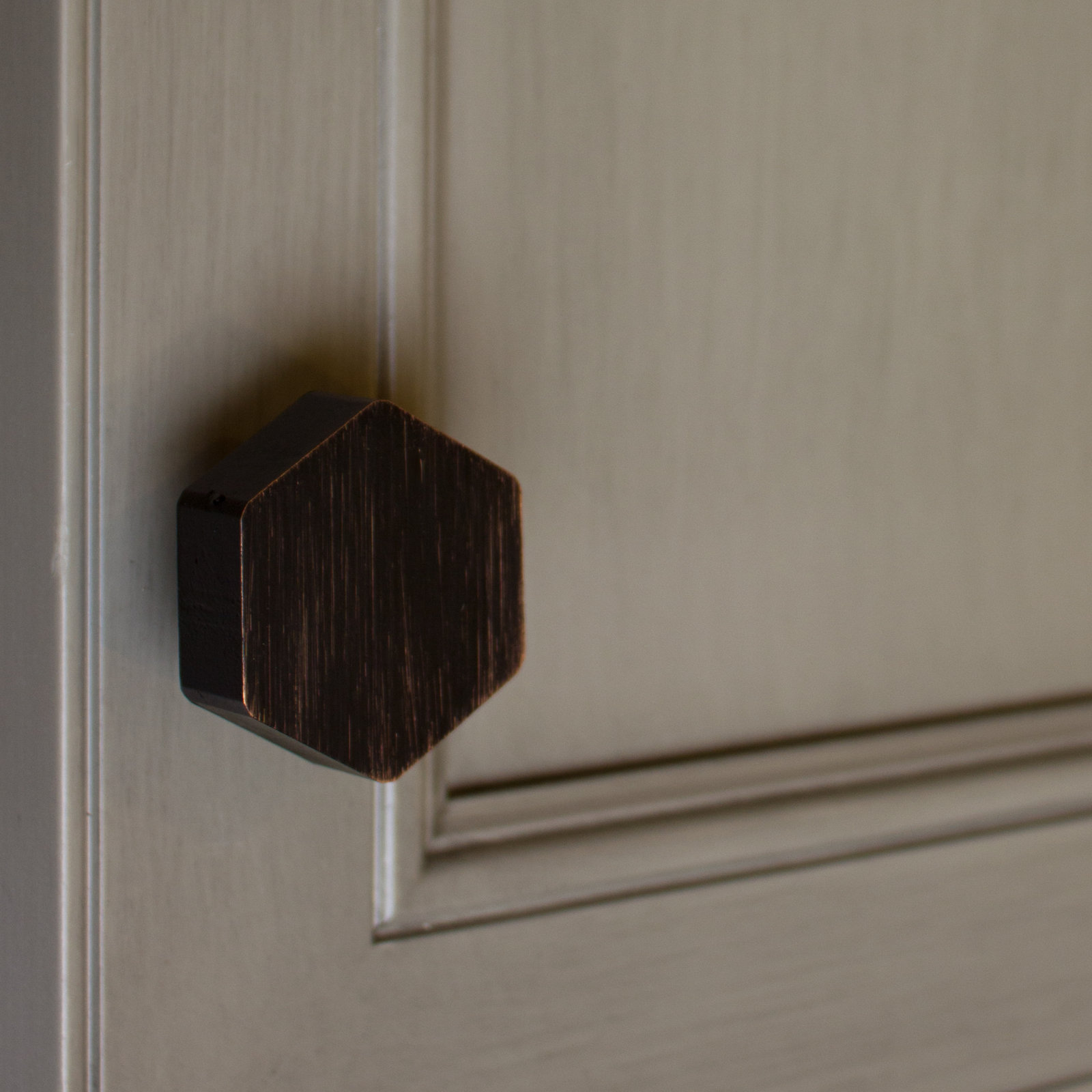 Metal Geometric Cabinet Knob, Oil Rubbed Bronze