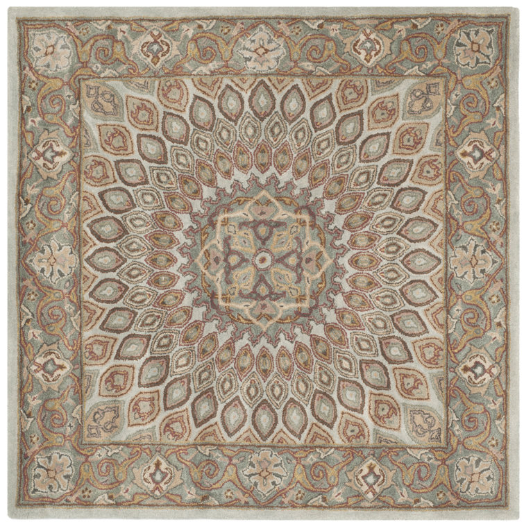 Gideon Hand Tufted Wool/Cotton/Latex Oriental Rug in Gray/Blue