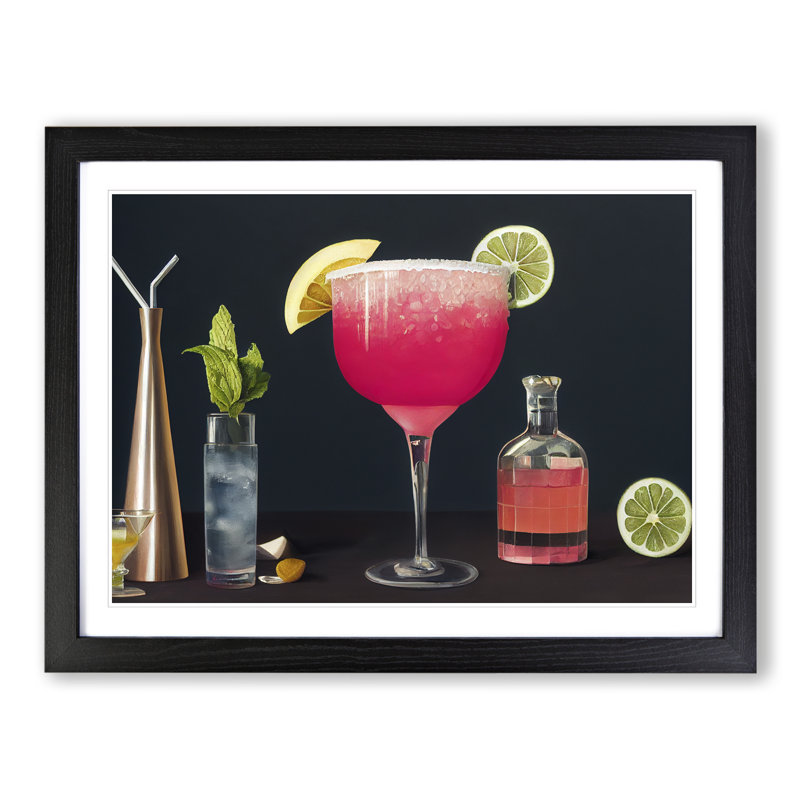 XH1022-6076X Modern Cocktail Vol.3 - Single Picture Frame Print, Black, 46cm H x 64cm W x 2cm D