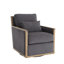 Fauteuil d'appoint pivotant en velours côtelé-768293672