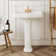 Dynasty 35.5" Tall Rectangular Vitreous China Pedestal Bathroom Sink with Overflow