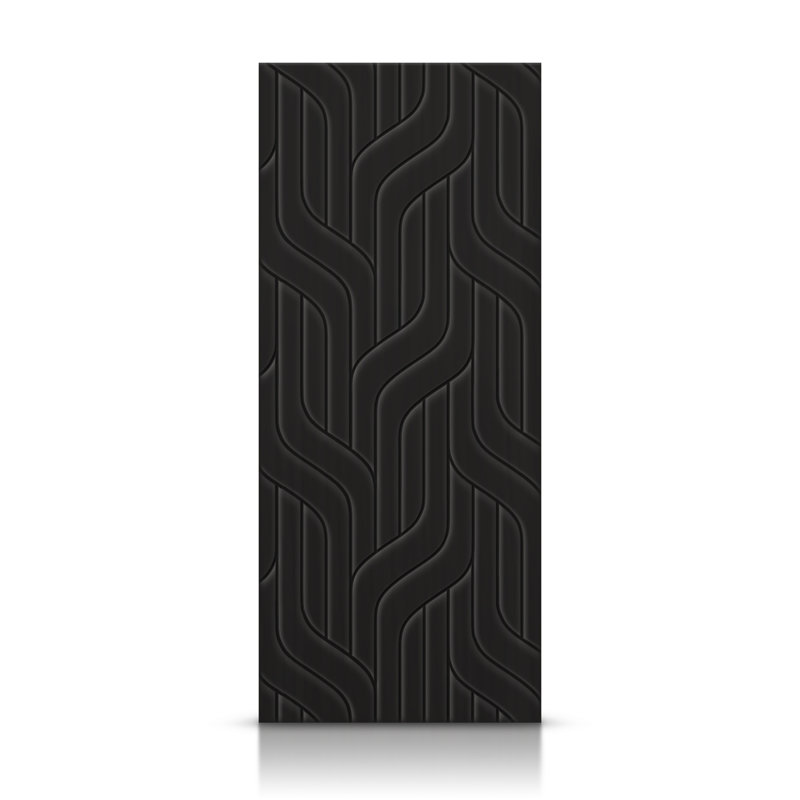 Porte standard à panneaux en bois manufacturé, Noir, 36 po x 96 po
