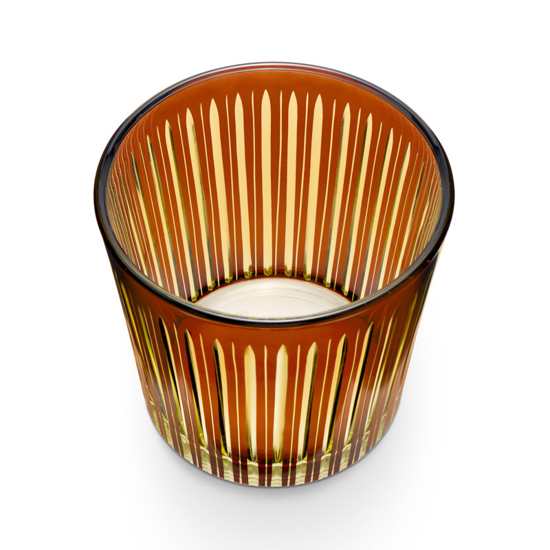 Prism Ice Bucket & Tongs - Amber/Honey