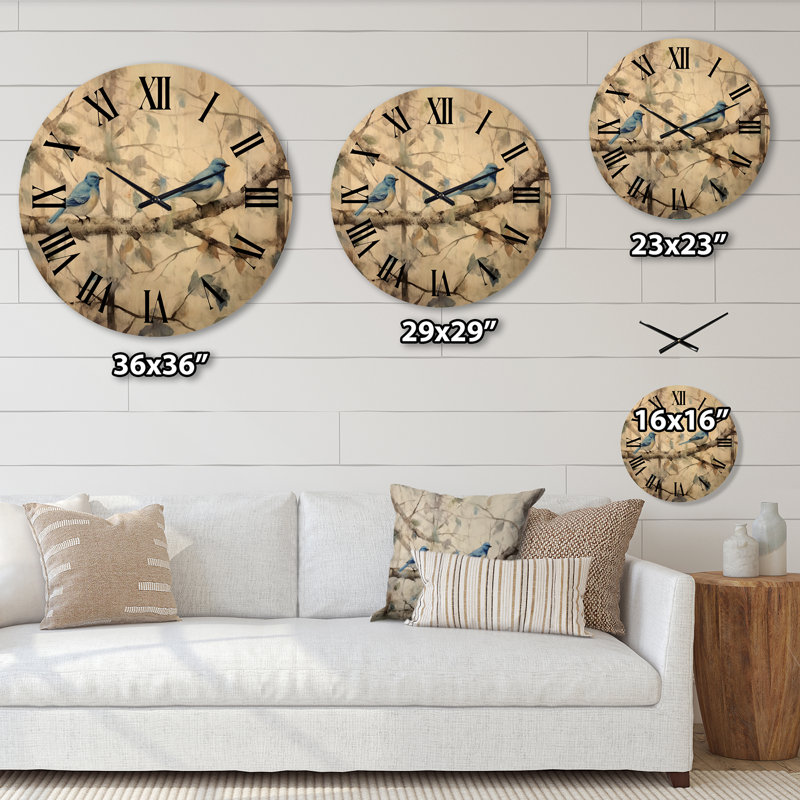 Horloge murale en bois massif Alysia, Moyenne