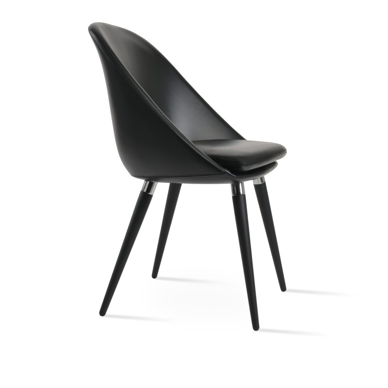 Chaise d'appoint Avanos Ana, Noir/chrome, Noir