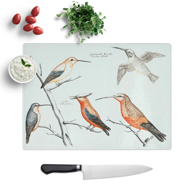 Glass Five Hummingbirds by Johan Teyler Chopping Board