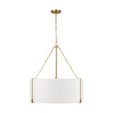 Thom Filicia Bergen 3 Light Dining Room Pendant With White Linen Shade